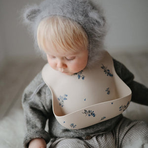 Silicone Bib - Lilac Flowers - Mushie