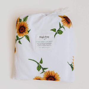 Sunflower Fitted Cot Sheet - Snuggle Hunny Kids