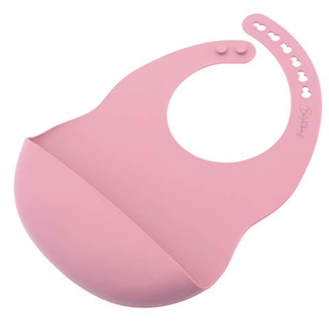 Silicone Bib with waterproof bag - Coral - Brightberry