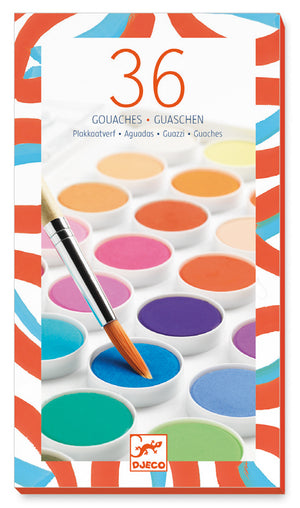 36 Gouache Colour Paints - Djeco