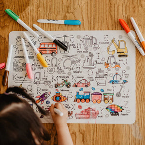 Toot Toot Honk Classic Colouring & Doodle Mat - Hey Doodle
