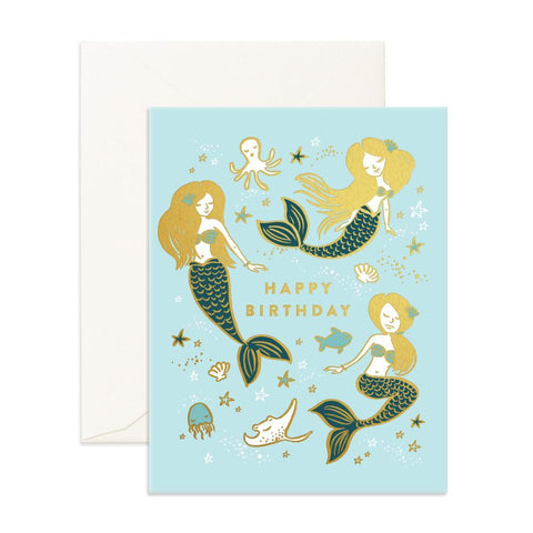 Card - Happy Birthday Mermaid - Fox & Fallow