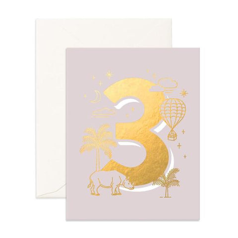 No. 3 Animals Birthday Card - Fox & Fallow