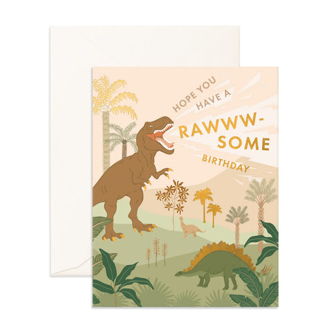 Rawww-some Birthday Dinos Greeting Card - Fox & Fallow