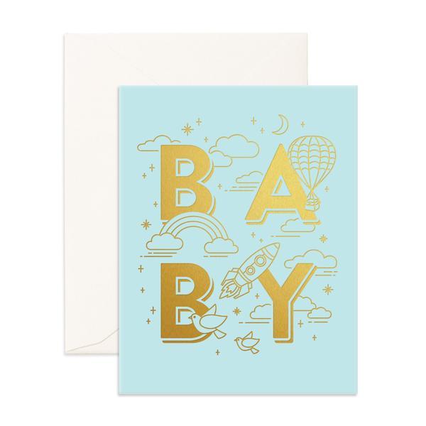 Card - 'Baby Universe Aqua' - Fox & Fallow