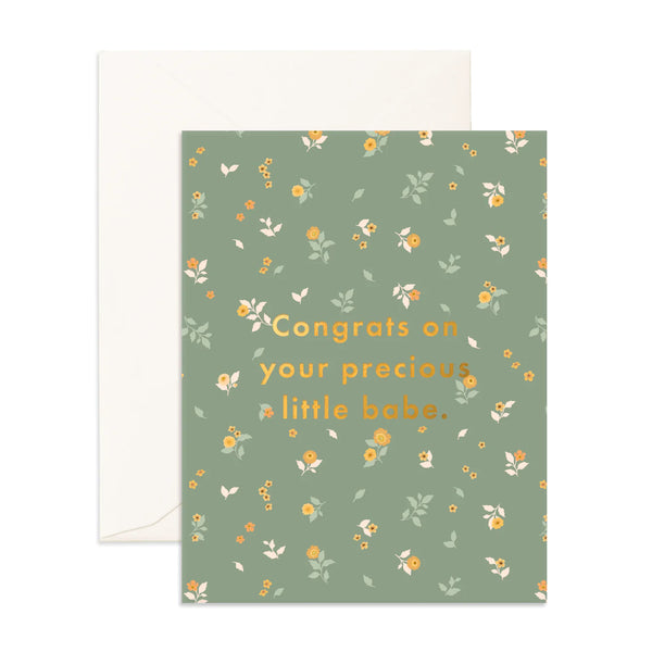 Precious Babe Broderie Greeting Card - Fox & Fallow