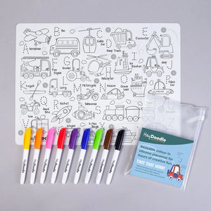 Toot Toot Honk Classic Colouring & Doodle Mat - Hey Doodle