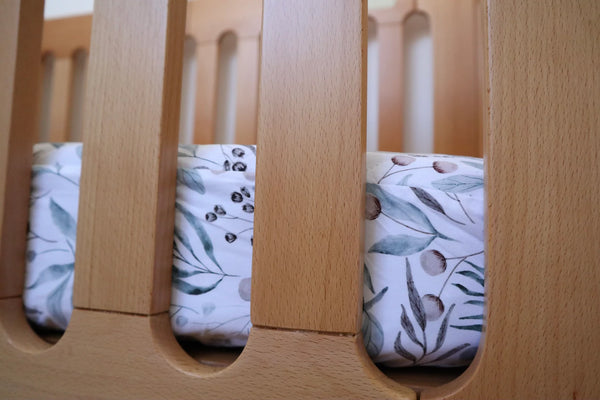 Waterproof Cot Sheet & Mattress Protector | Botanical - Bambella Designs