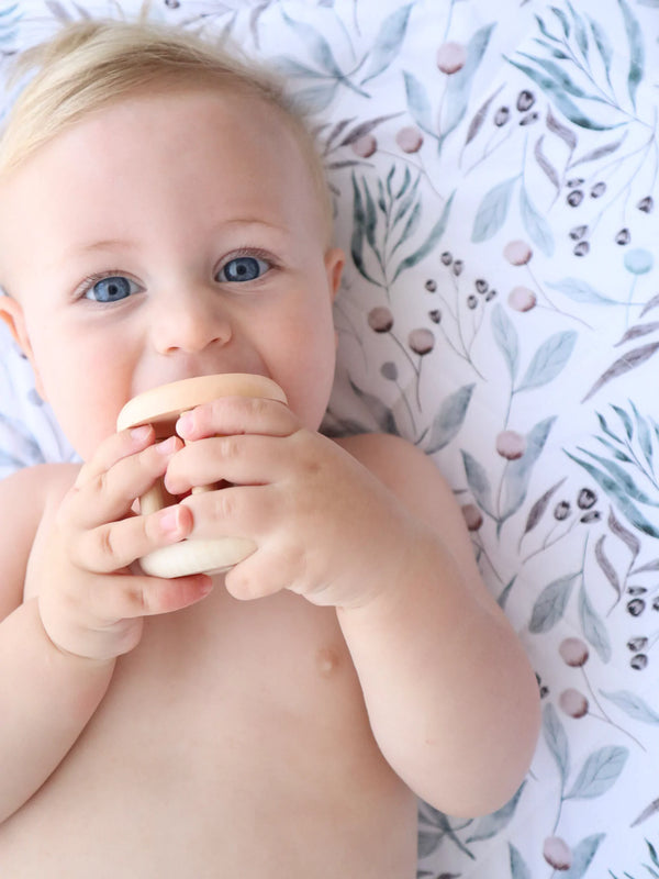 Waterproof Cot Sheet & Mattress Protector | Botanical - Bambella Designs