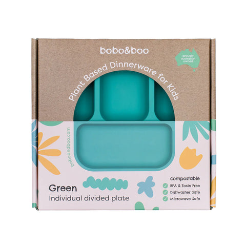 Bento-Style Divided Plate - Green - Bobo & Boo