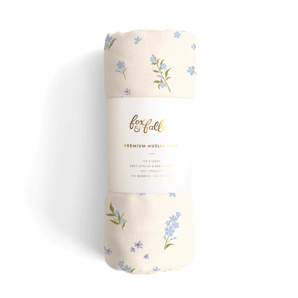 Forget-Me-Not Organic Muslin Wrap - Fox & Fallow