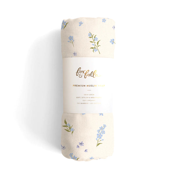 Forget-Me-Not Organic Muslin Wrap - Fox & Fallow