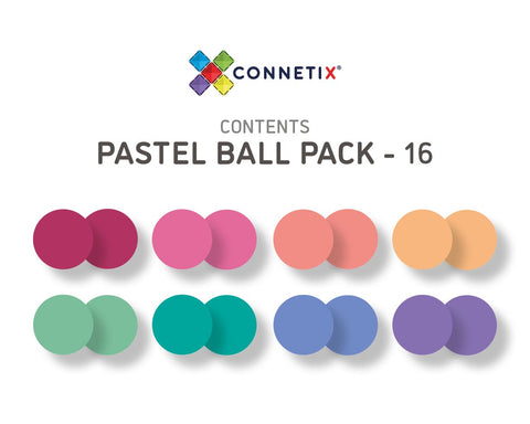 Pastel Replacement Ball Pack 16 pc - Connetix Tiles