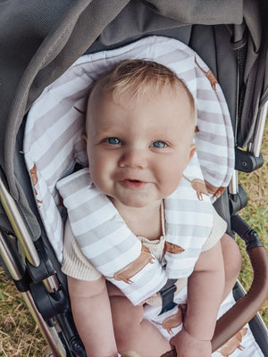 **Pram Liner | Grey Sausage Dogs - Bambella Designs