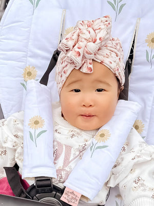 Harness Covers | White Sunflowers - Bambella Designs