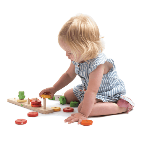 Counting Carrots- Wooden stacker - Tender Leaf Toys