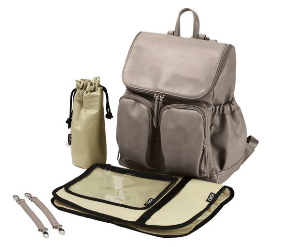 *Faux Leather Nappy Backpack - Taupe - OIOI