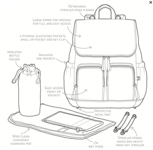 *Faux Leather Nappy Backpack - Taupe - OIOI