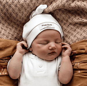 Milk Ribbed Knotted Beanie - Snuggle Hunny Kids