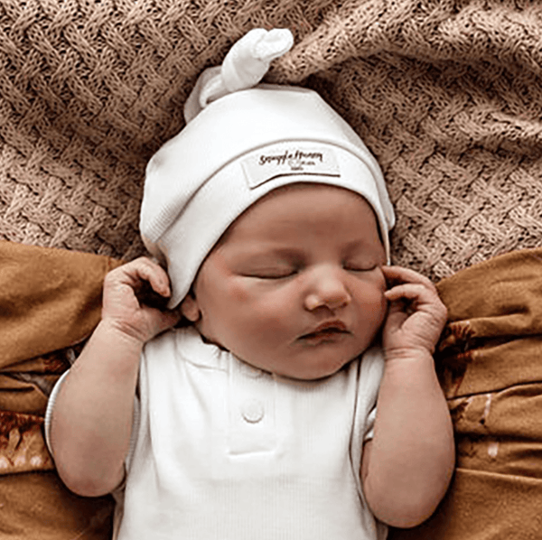 Milk Ribbed Knotted Beanie - Snuggle Hunny Kids