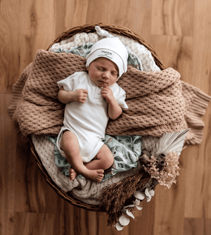 Milk Ribbed Knotted Beanie - Snuggle Hunny Kids