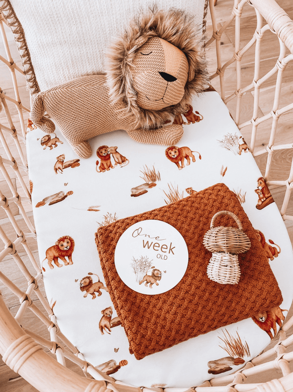 Lion Bassinet Sheet / Change Pad Cover - Snuggle Hunny Kids