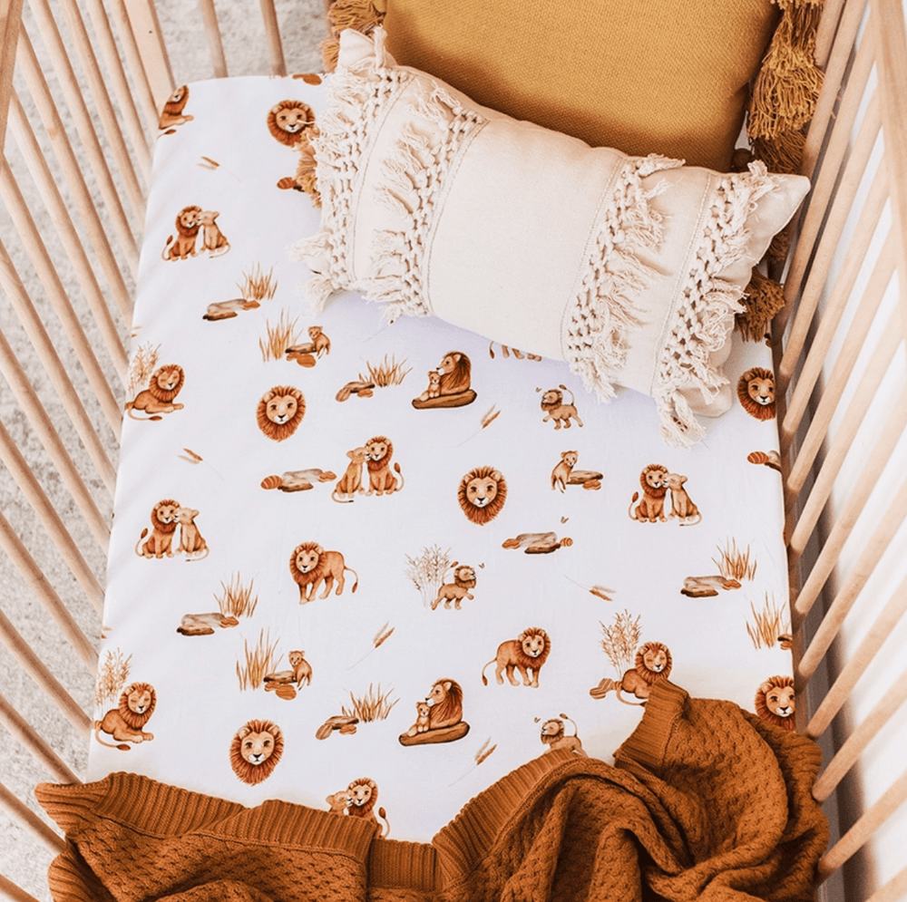 Lion Fitted Cot Sheet - Snuggle Hunny Kids