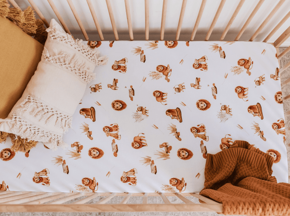 Lion Fitted Cot Sheet - Snuggle Hunny Kids