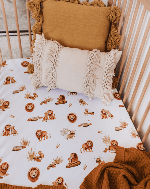 Lion Fitted Cot Sheet - Snuggle Hunny Kids