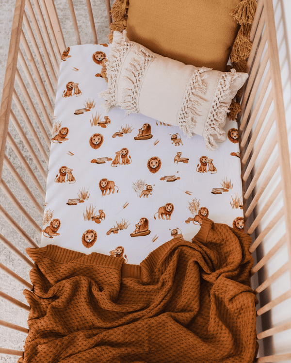Lion Fitted Cot Sheet - Snuggle Hunny Kids