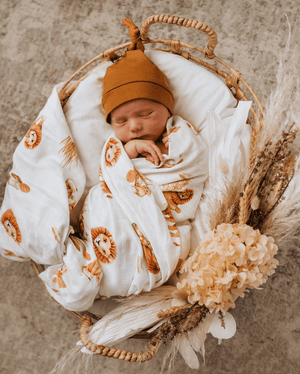 Lion Organic Muslin Wrap - Snuggle Hunny Kids