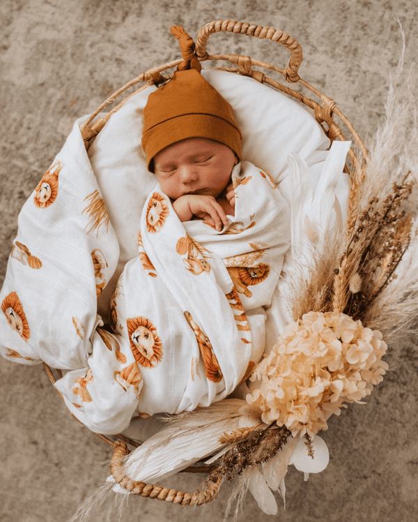Lion Organic Muslin Wrap - Snuggle Hunny Kids
