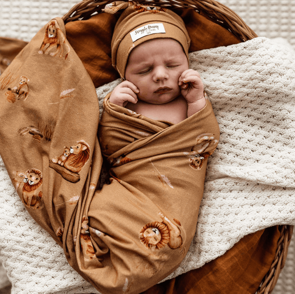 Roar Baby Jersey Wrap & Beanie Set - Snuggle Hunny Kids