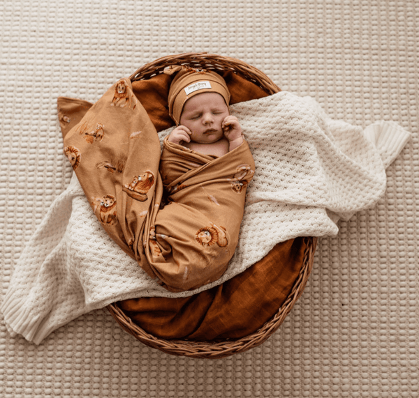 Roar Baby Jersey Wrap & Beanie Set - Snuggle Hunny Kids