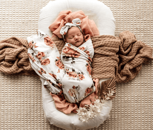 Rosebud Jersey Wrap & Topknot Set - Snuggle Hunny