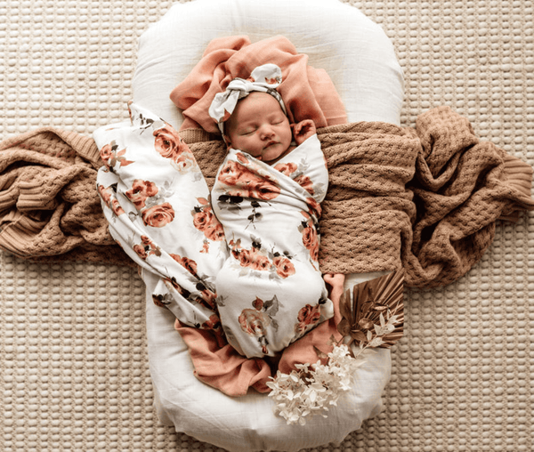 Rosebud Jersey Wrap & Topknot Set - Snuggle Hunny