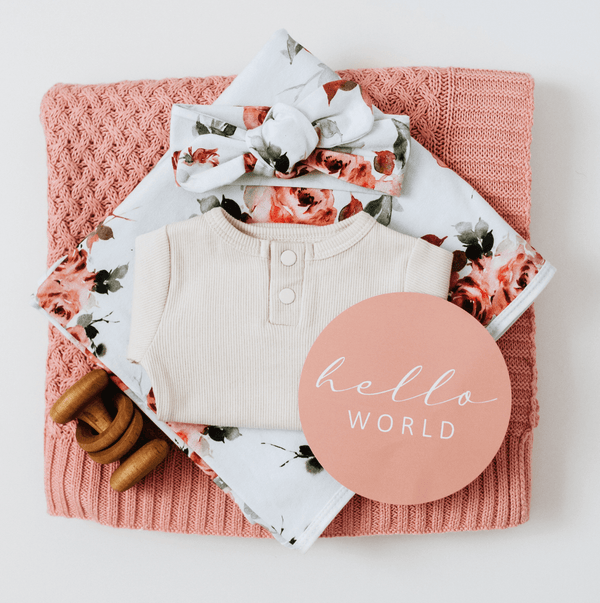 Rosebud Jersey Wrap & Topknot Set - Snuggle Hunny