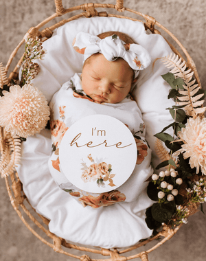 Rosebud Jersey Wrap & Topknot Set - Snuggle Hunny