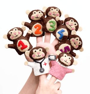 Five Little Monkeys - Finger Puppet Set - Tara's Treasures