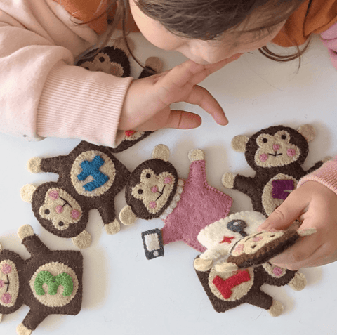 Five Little Monkeys - Finger Puppet Set - Tara's Treasures