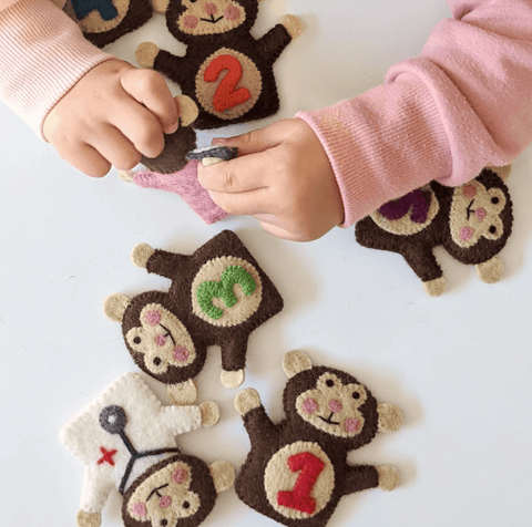 Five Little Monkeys - Finger Puppet Set - Tara's Treasures