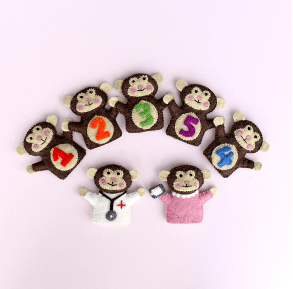 Five Little Monkeys - Finger Puppet Set - Tara's Treasures