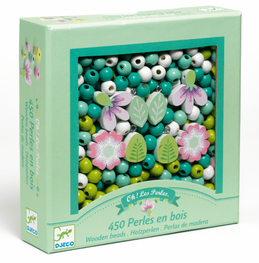 Leaves and Flowers Wooden Beads - Djeco