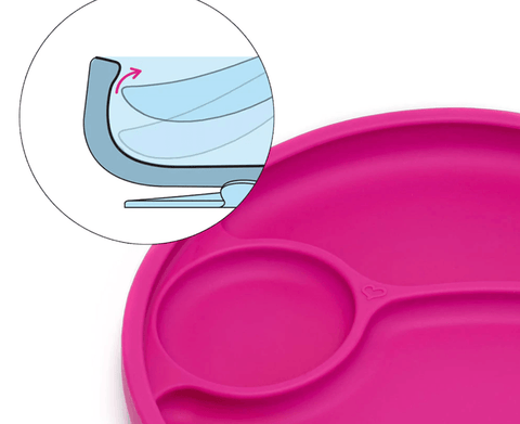 Divided Suction Plate - Riberry Pink - Brightberry