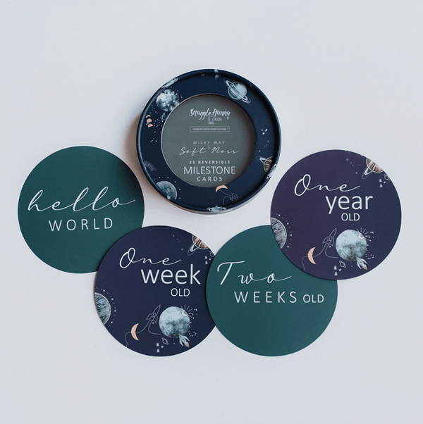 Milky Way & Soft Moss Milestone Cards - Snuggle Hunny Kids