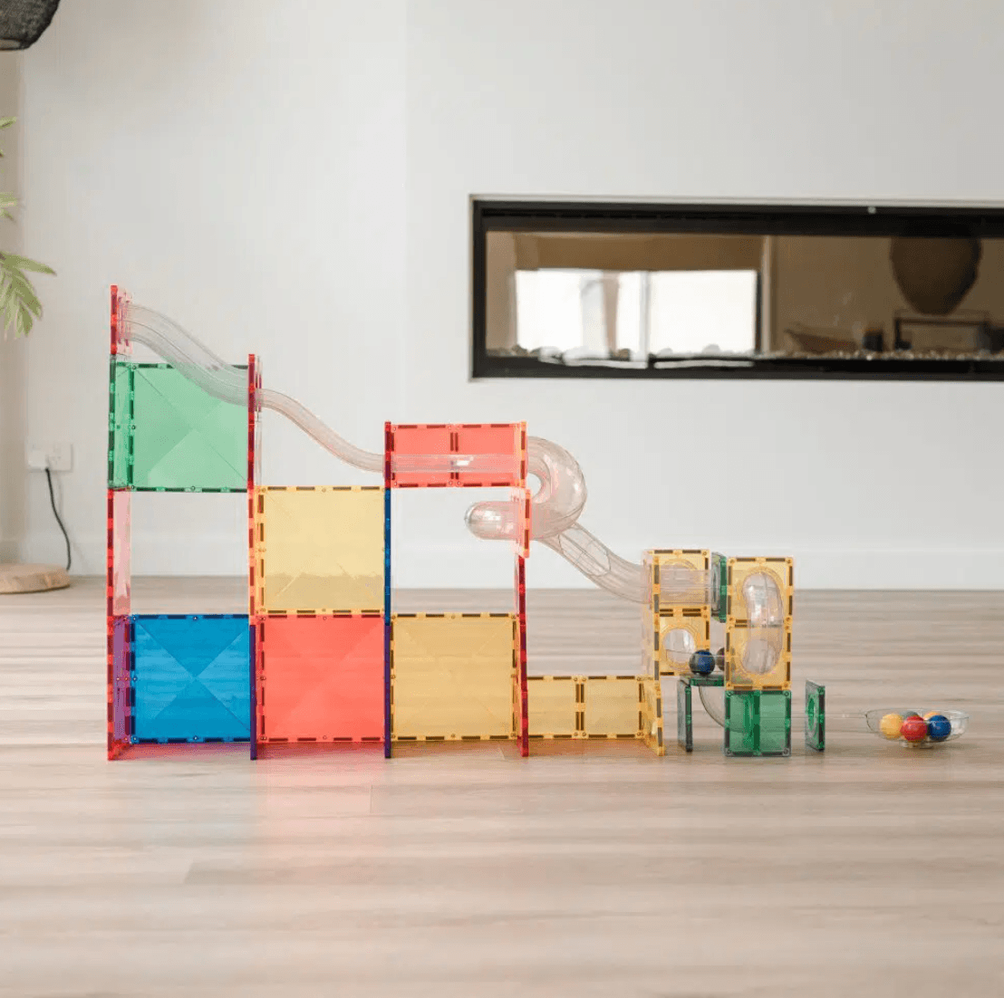 Rainbow Ball Run Expansion Pack 66 pc - Connetix Tiles