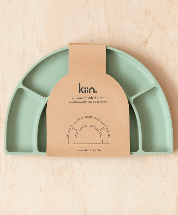 Silicone Divided Plate - Sage - Kiin