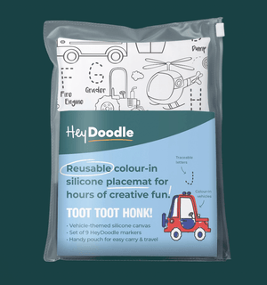 Toot Toot Honk Classic Colouring & Doodle Mat - Hey Doodle