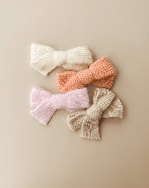 Lola Knit Bow - Headband Cream - Little and Fern