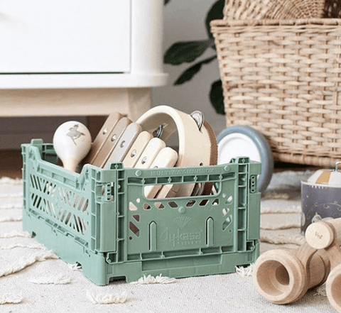 Folding Crate - Almond Green - Aykasa